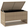 Coffre à coussins d'extérieur beige 100x55x55,5 cm polyrotin 