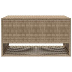 Coffre à coussins d'extérieur beige 100x55x55,5 cm polyrotin 