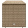 Coffre à coussins d'extérieur beige 100x55x55,5 cm polyrotin 