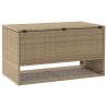 Coffre à coussins d'extérieur beige 100x55x55,5 cm polyrotin 