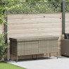 Boîte de rangement de jardin et roues gris clair résine tressée 