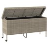 Boîte de rangement de jardin et roues gris clair résine tressée 