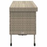 Boîte de rangement de jardin et roues gris clair résine tressée 