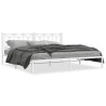 Cadre de lit métal sans matelas et tête de lit blanc 200x200 cm 