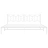 Cadre de lit métal sans matelas et tête de lit blanc 200x200 cm 