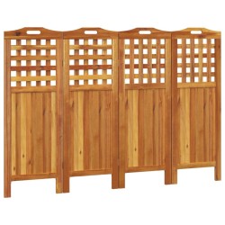 Cloison de séparation 4 panneaux 162x2x115 cm Bois d'acacia 