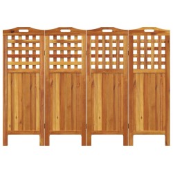 Cloison de séparation 4 panneaux 162x2x115 cm Bois d'acacia 