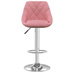 Tabourets de bar lot de 2 rose velours 