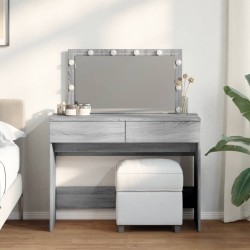 Coiffeuse avec LED sonoma gris 100x40x120 cm 