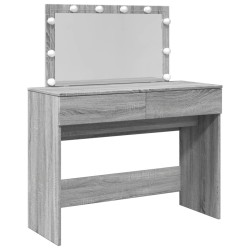 Coiffeuse avec LED sonoma gris 100x40x120 cm 