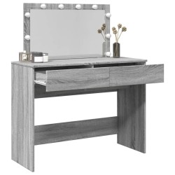Coiffeuse avec LED sonoma gris 100x40x120 cm 