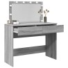 Coiffeuse avec LED sonoma gris 100x40x120 cm 