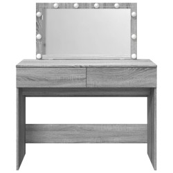 Coiffeuse avec LED sonoma gris 100x40x120 cm 