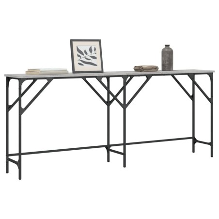 Table console sonoma gris 180x29x75 cm bois d'ingénierie 