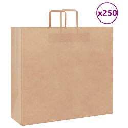 Sacs en papier 250 pcs avec poignées marron 54x15x49 cm 