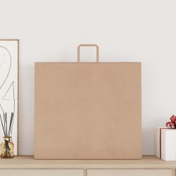 Sacs en papier 250 pcs avec poignées marron 54x15x49 cm 
