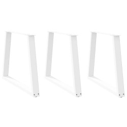 Pieds de table à manger en forme de V, 3 pièces, blanc, 80 x (72-73,3) cm, acier 