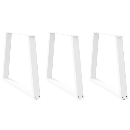 Pieds de table à manger en forme de V, 3 pièces, blanc, 80 x (72-73,3) cm, acier 