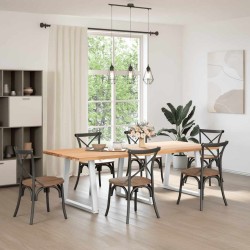 Pieds de table à manger en forme de V, 3 pièces, blanc, 80 x (72-73,3) cm, acier 