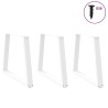 Pieds de table à manger en forme de V, 3 pièces, blanc, 80 x (72-73,3) cm, acier 