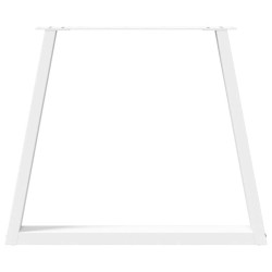 Pieds de table à manger en forme de V, 3 pièces, blanc, 80 x (72-73,3) cm, acier 
