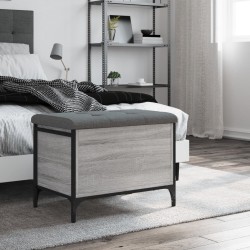 Banc de rangement sonoma gris 62x42x45 cm bois d'ingénierie 