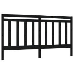 Tête de lit Noir 186x4x100 cm Bois massif de pin 