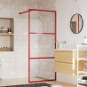 Paroi de douche avec verre ESG transparent rouge 80x195 cm 