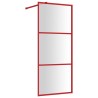Paroi de douche avec verre ESG transparent rouge 80x195 cm 