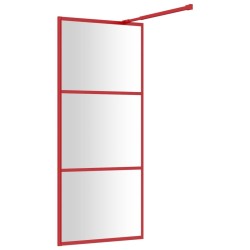 Paroi de douche avec verre ESG transparent rouge 80x195 cm 