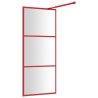 Paroi de douche avec verre ESG transparent rouge 80x195 cm 