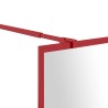 Paroi de douche avec verre ESG transparent rouge 80x195 cm 