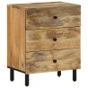 Table de chevet 50x33x60 cm bois de manguier massif 