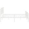 Cadre de lit métal sans matelas et pied de lit blanc 200x200 cm 