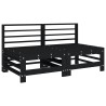 Canapés centraux de jardin 2 pcs noir bois de pin massif 