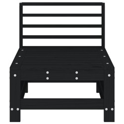 Canapés centraux de jardin 2 pcs noir bois de pin massif 