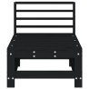 Canapés centraux de jardin 2 pcs noir bois de pin massif 