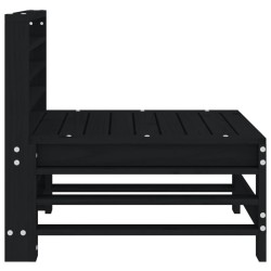 Canapés centraux de jardin 2 pcs noir bois de pin massif 