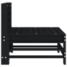 Canapés centraux de jardin 2 pcs noir bois de pin massif 