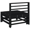 Canapés centraux de jardin 2 pcs noir bois de pin massif 