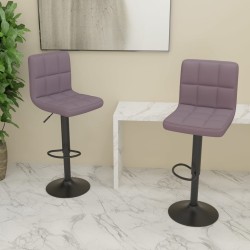 Tabourets de bar lot de 2 taupe tissu 