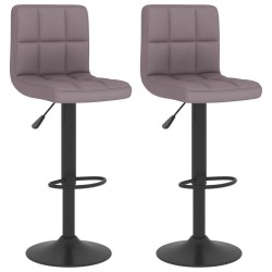 Tabourets de bar lot de 2 taupe tissu 