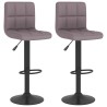 Tabourets de bar lot de 2 taupe tissu 
