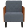 Fauteuil avec accoudoirs gris foncé 55 cm velours 