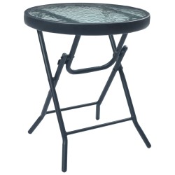 Ensemble de bistro 3 pcs Noir Acier 