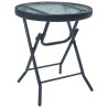 Ensemble de bistro 3 pcs Noir Acier 