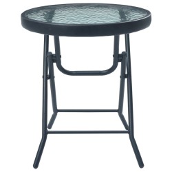 Ensemble de bistro 3 pcs Noir Acier 