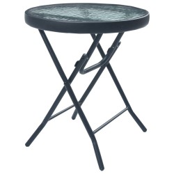 Ensemble de bistro 3 pcs Noir Acier 