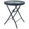 Ensemble de bistro 3 pcs Noir Acier 