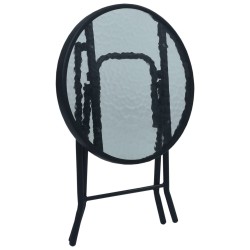 Ensemble de bistro 3 pcs Noir Acier 